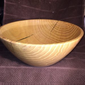 Here's another view of the Mulberry bowl. The deep golden/yellow color of the wood will fade to a brownish/yellow over time. I really like working with this wood, at least the non-cracked parts of the wood...